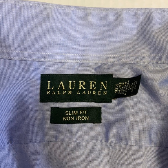 Ralph Lauren Slim Fit Button Down Shirt Blue 16.5 - Picture 6 of 9
